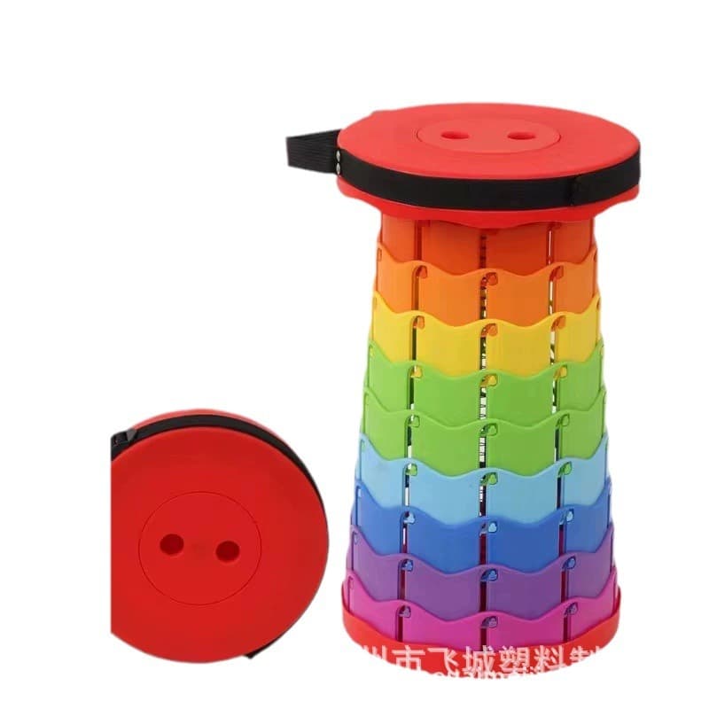 Folding stool Outdoor portable travel can adjust the telescopic stool net red shrinking stool fishing open camp stool 5