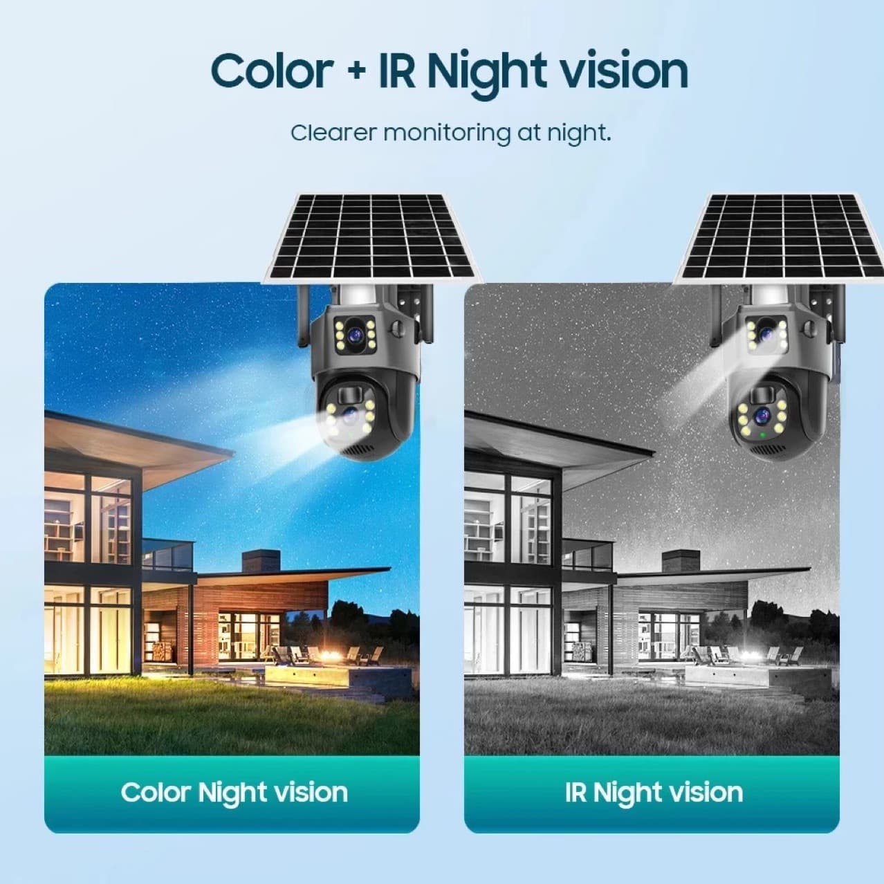 4G Dual Lens V380 Pro PTZ Ball Camera with Solar Power 4