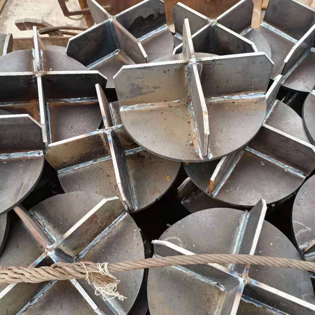 Pile tip 400 500 600mm cross-pointed bottom open and closed mouth conical construction engineering pile foundation welding pile cap manufacturer 2