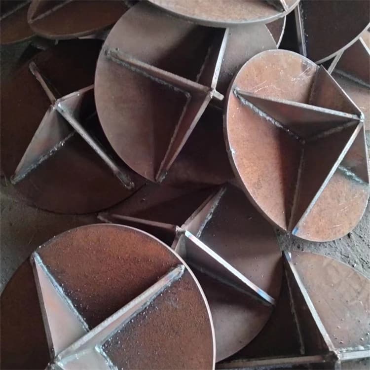 Pile tip 400 500 600mm cross-pointed bottom open and closed mouth conical construction engineering pile foundation welding pile cap manufacturer 3