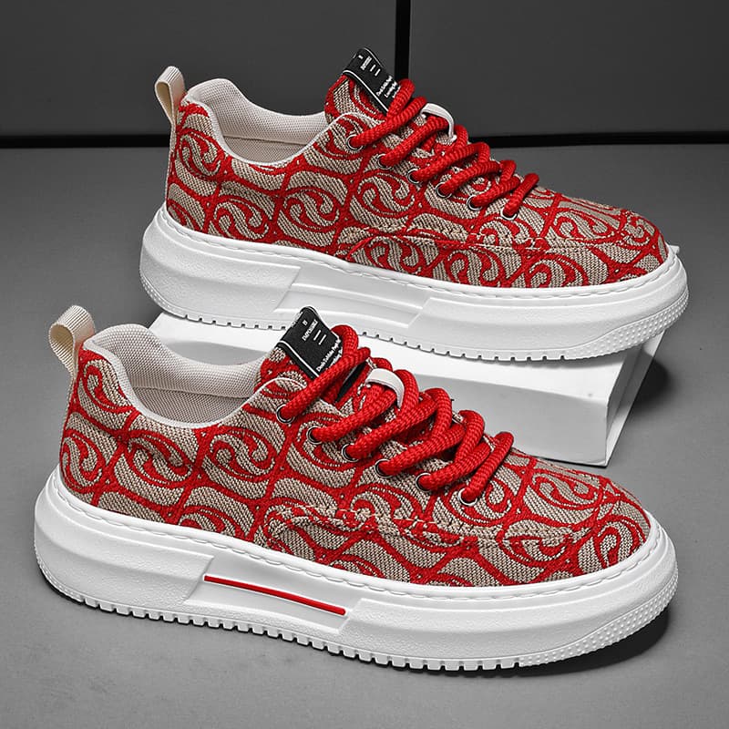 Men's Shoes Summer 2024 Breathable Canvas Shoes Color Matched Versatile Increased Sports and Leisure Low-top Men's Breathable Increased 3
