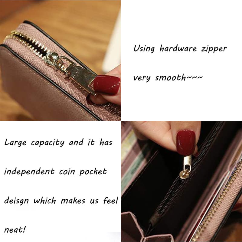 Long Lady Wallet Fimale Pursers Soft Pu Leather Mobile Phone 3