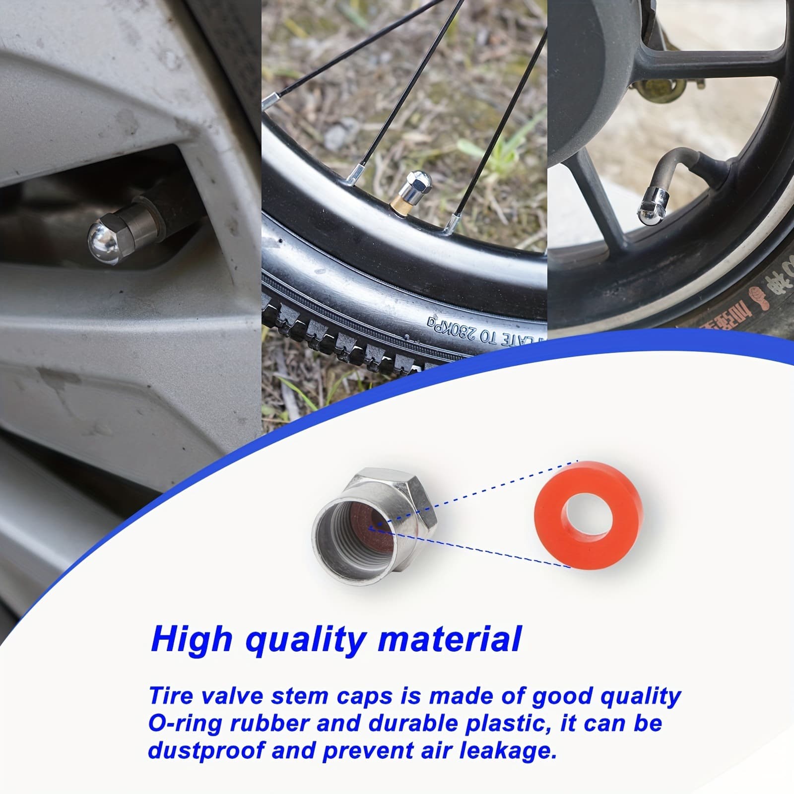 Bike, wheel, tires, plastic nipple, dustproof dust cover 4
