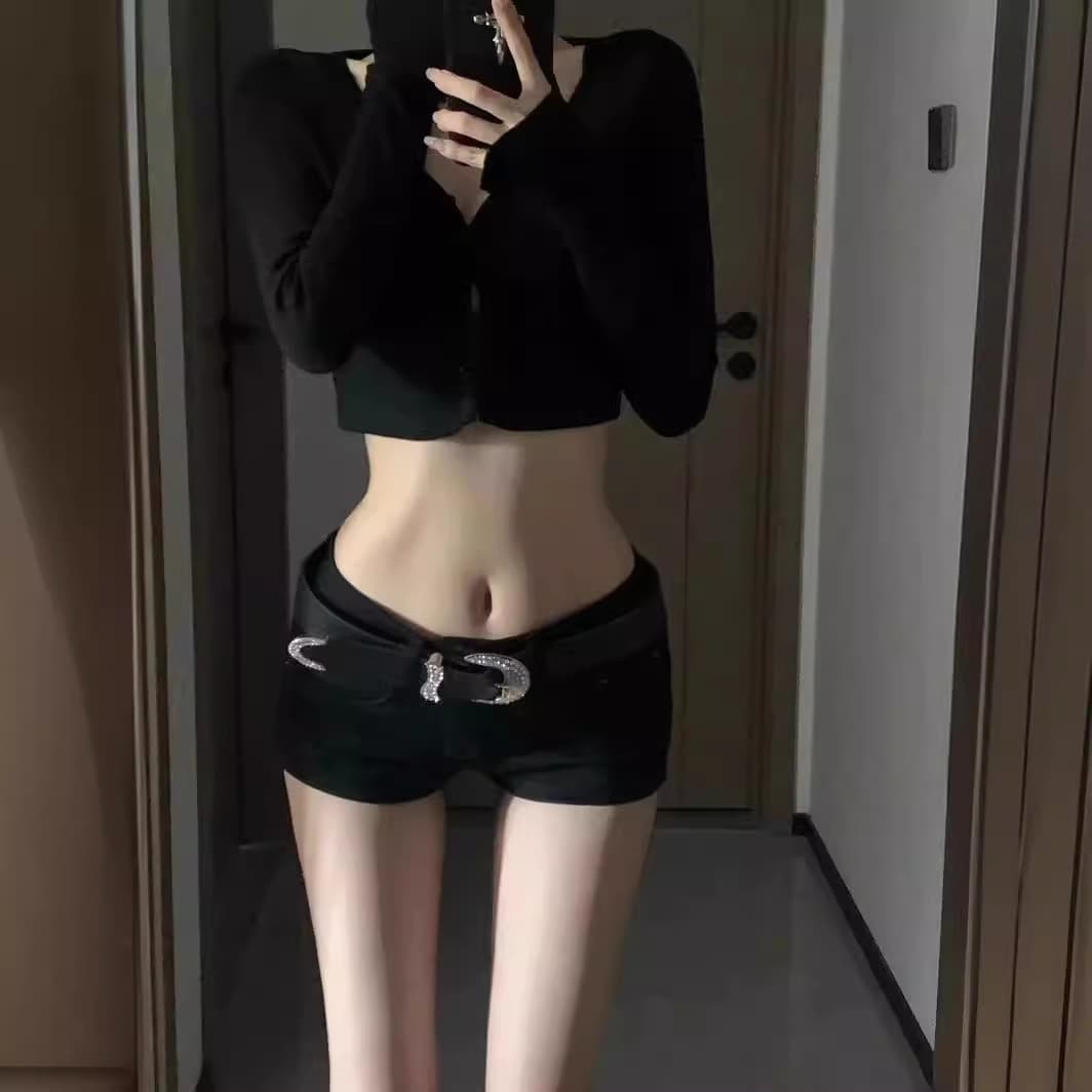 Elastic jeans, trousers, shorts, American style, loose straight fit, tight, A-line 3
