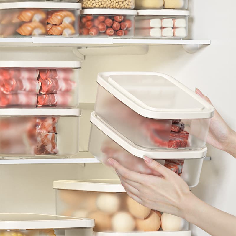 Creamy refrigerator freshness box Japanese kitchen food frozen sealed freshness box food grade plastic storage box 2