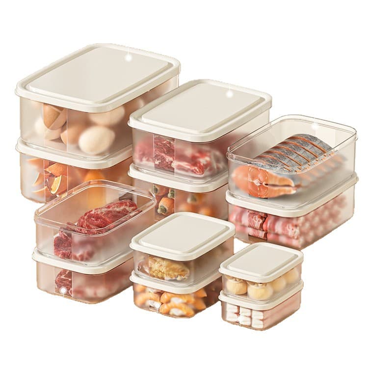 Creamy refrigerator freshness box Japanese kitchen food frozen sealed freshness box food grade plastic storage box 5