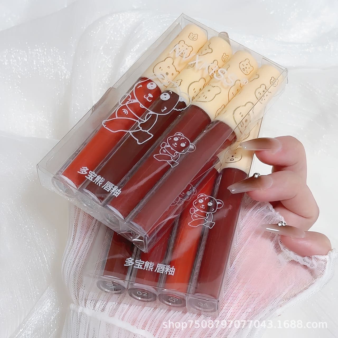 NVXKISS (Wholesale), matte lip gloss, 4 packs, translucent shading 4