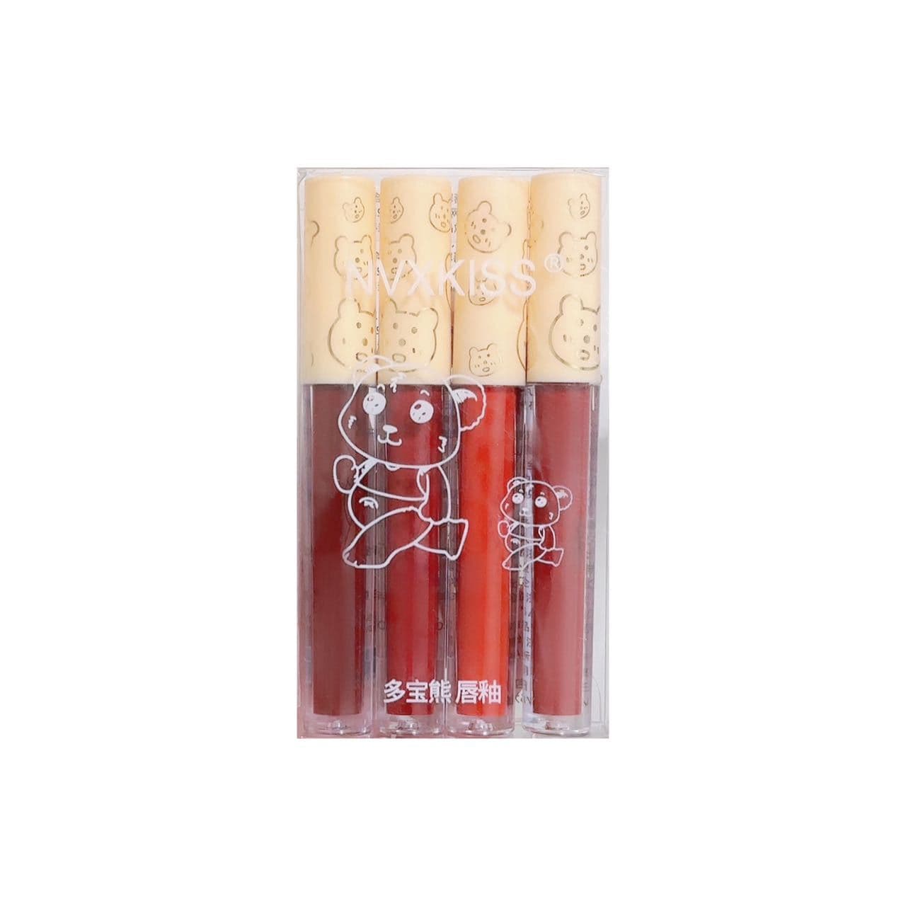 NVXKISS (Wholesale), matte lip gloss, 4 packs, translucent shading 5