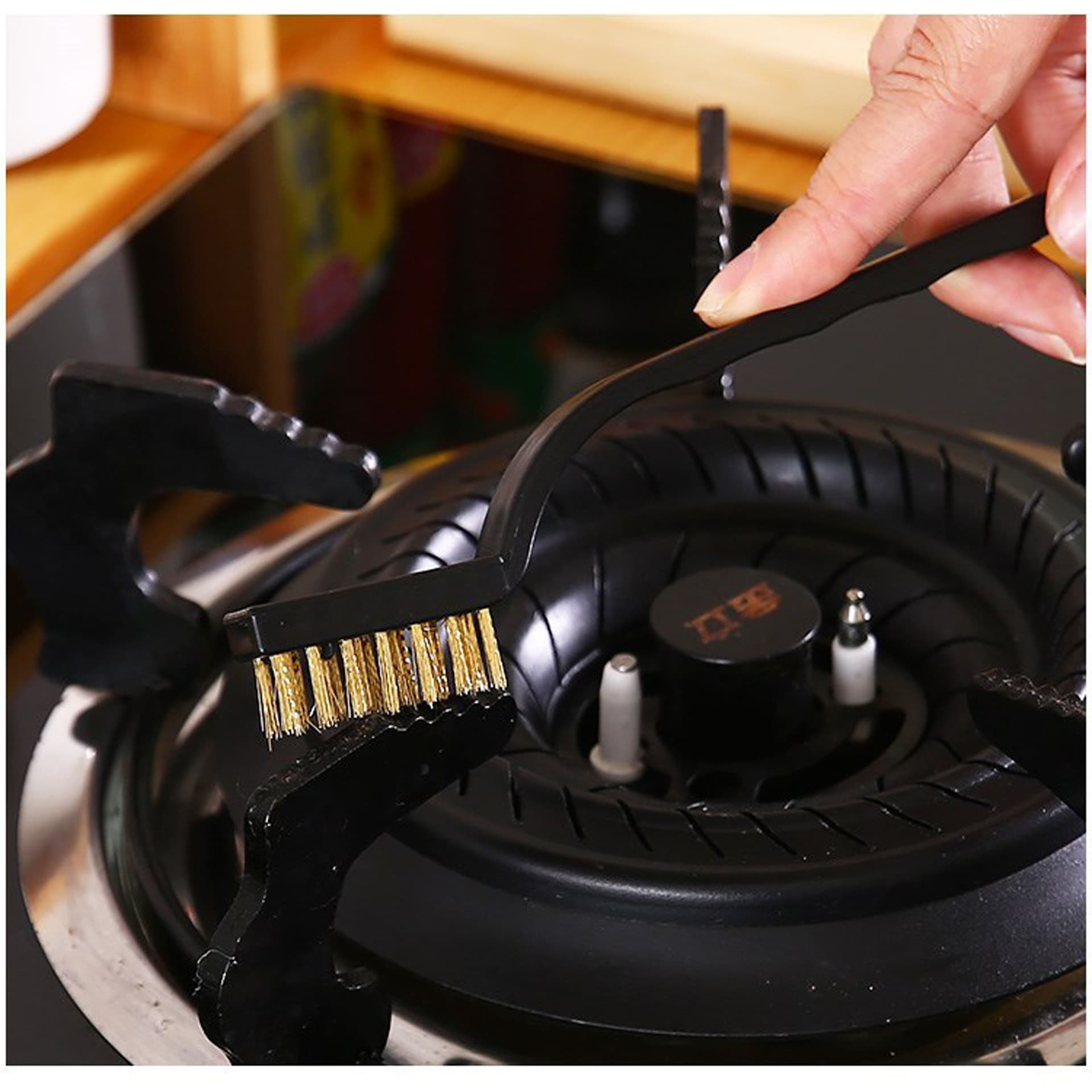 Hygienic cooker for home use, steel wire, brush, 3 pieces 2