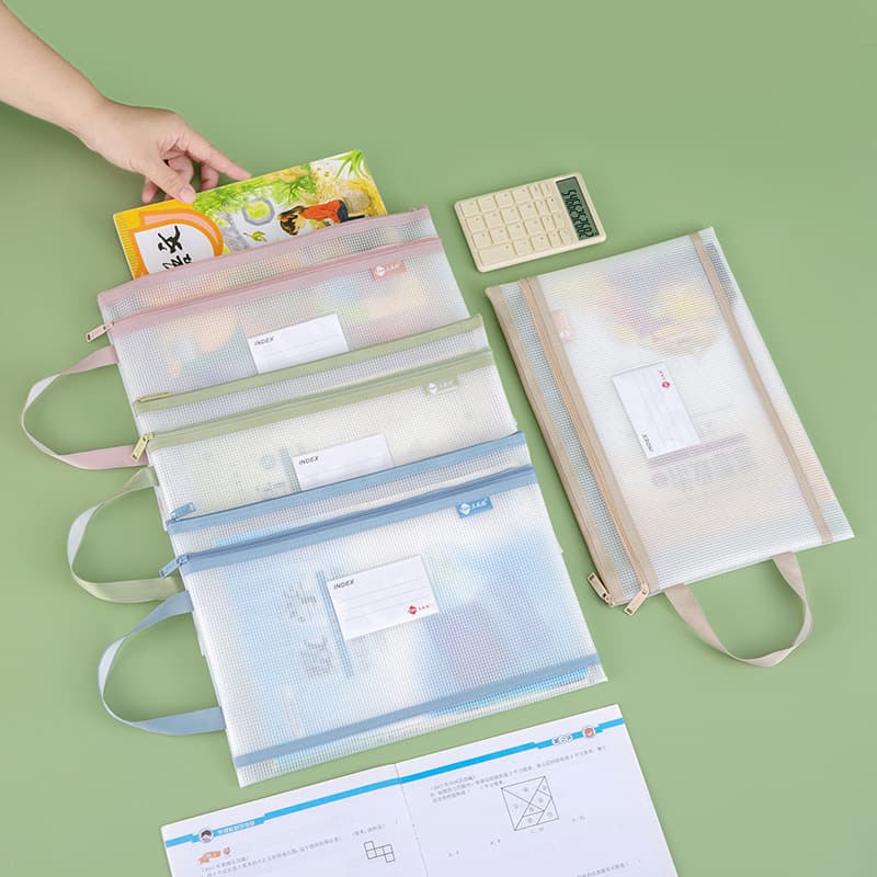 Handheld waterproof materials set for folders with zipper, storage bag 4