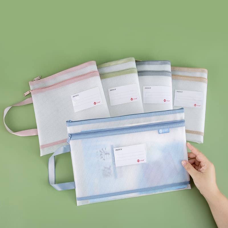 Handheld waterproof materials set for folders with zipper, storage bag 5