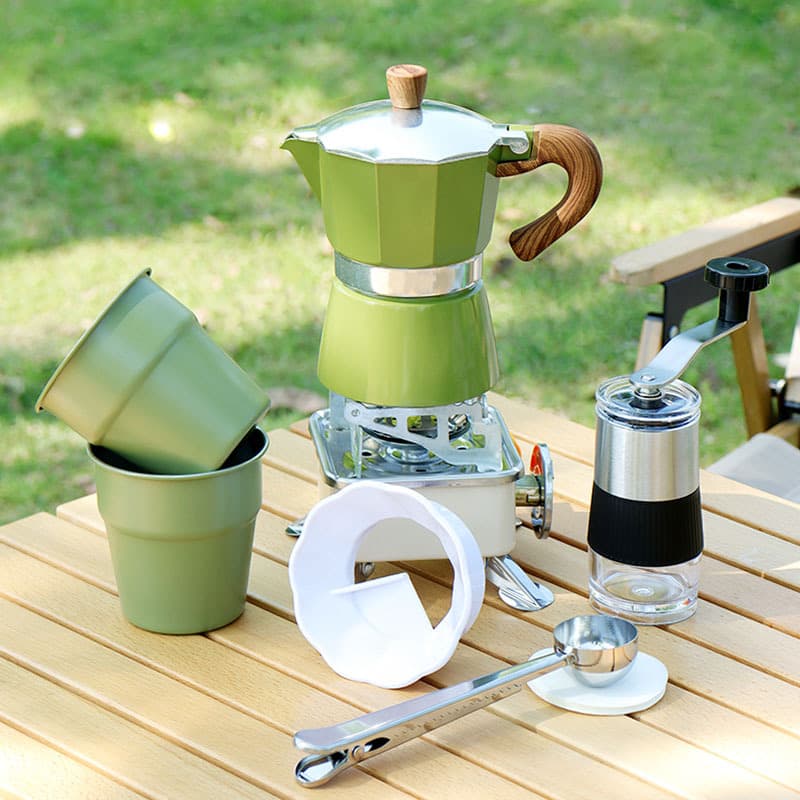 Travel set for camping, coffee equipment, coffee pot for traveling 4