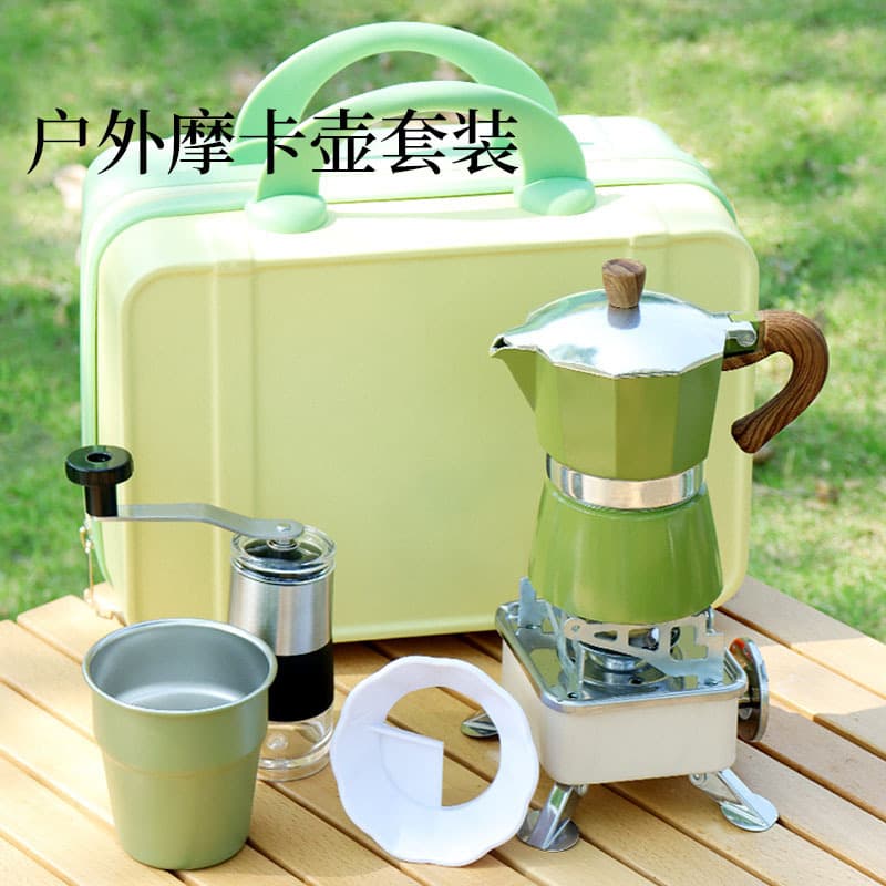 Travel set for camping, coffee equipment, coffee pot for traveling 1