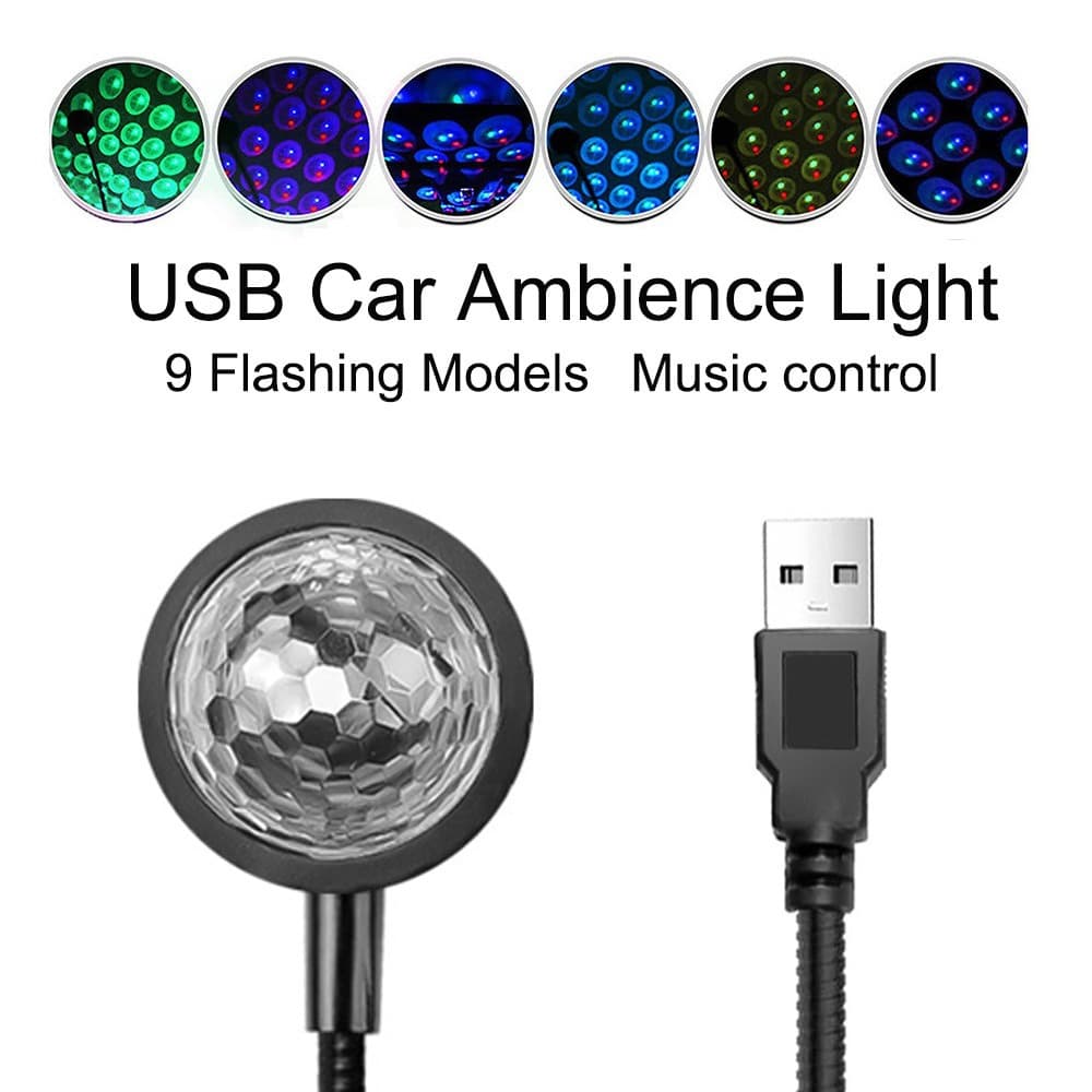 Factory hot-selling LED car magic ball starry sky lamp USB car indoor home color baby's breath projection ambient light