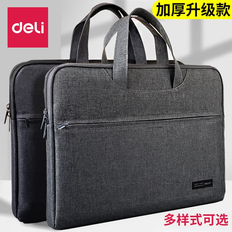 Handheld shopping bag for folders with zipper, laptop for documents, business version 3