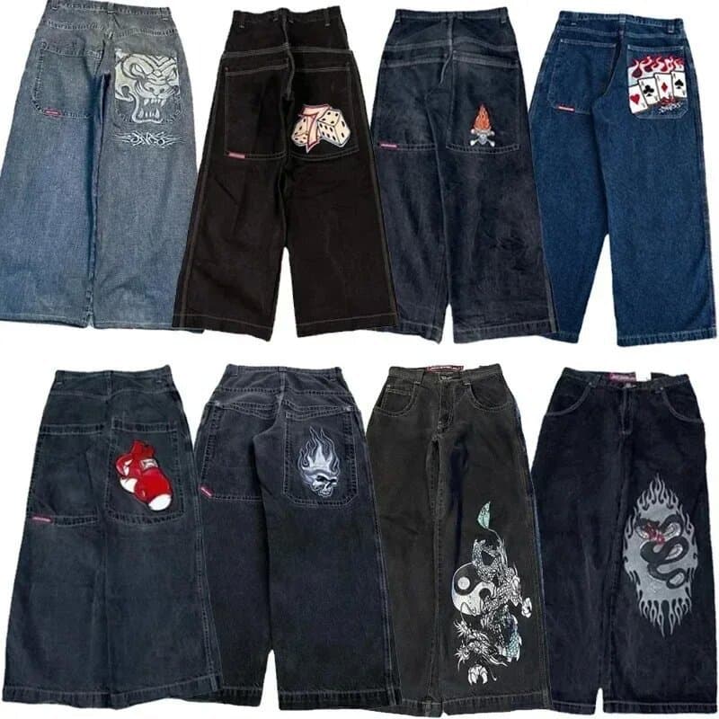 (Cross-border trading), retro jeans hip-hop style, trousers, with embroidery 1