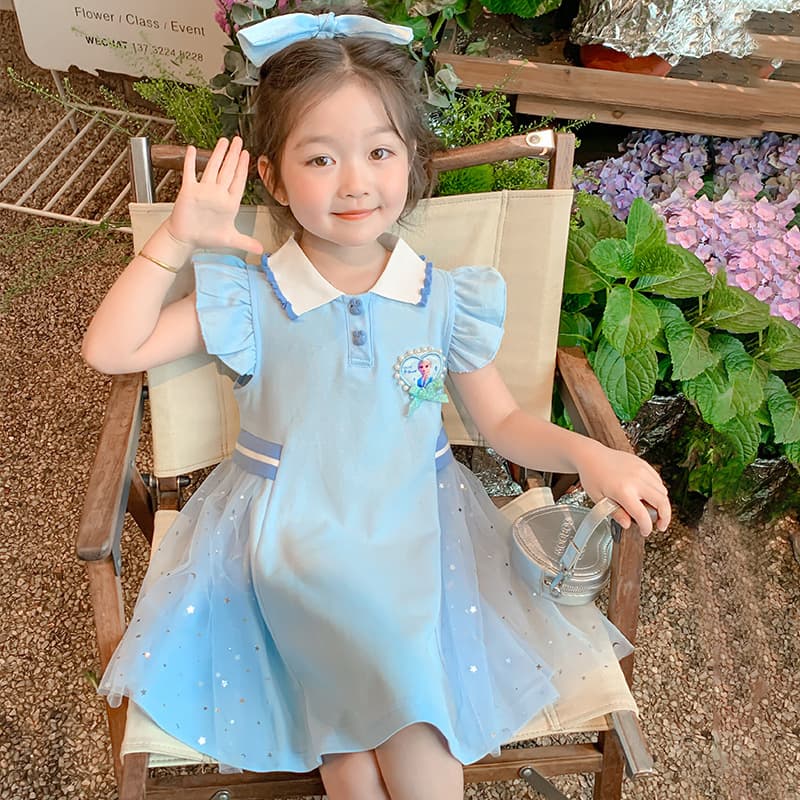 Summer small princess costume, children's short sleeve dress, western style 4