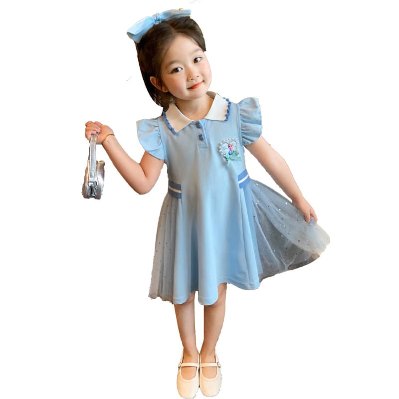 Summer small princess costume, children's short sleeve dress, western style 5