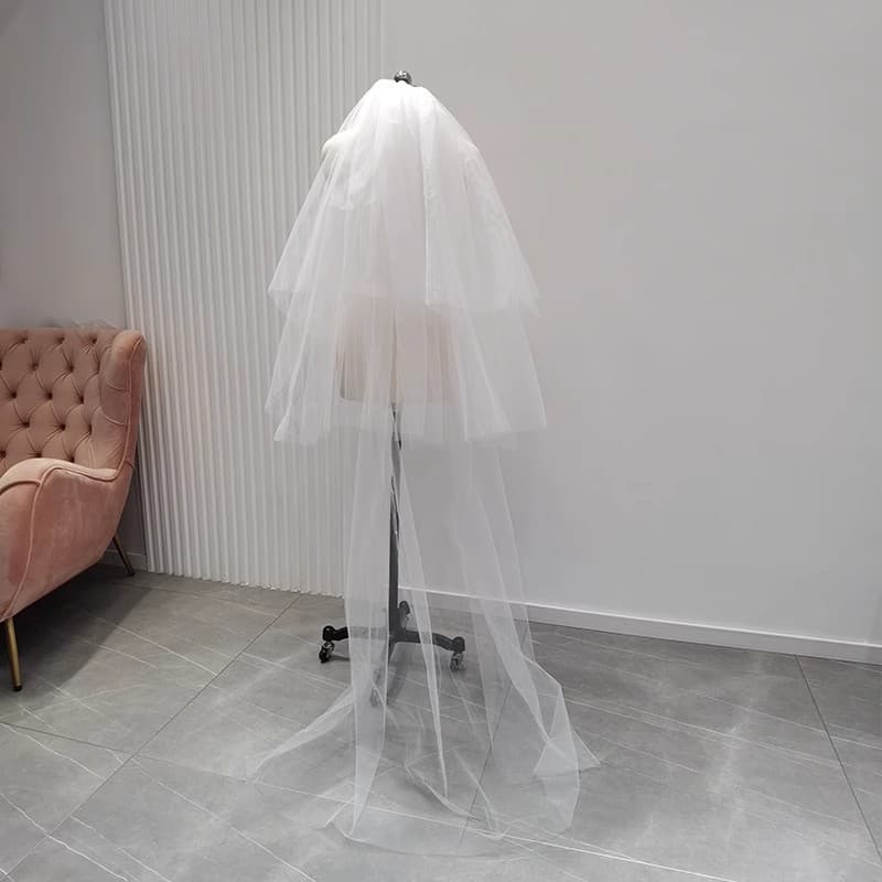 White bride's veil, black photography props 4