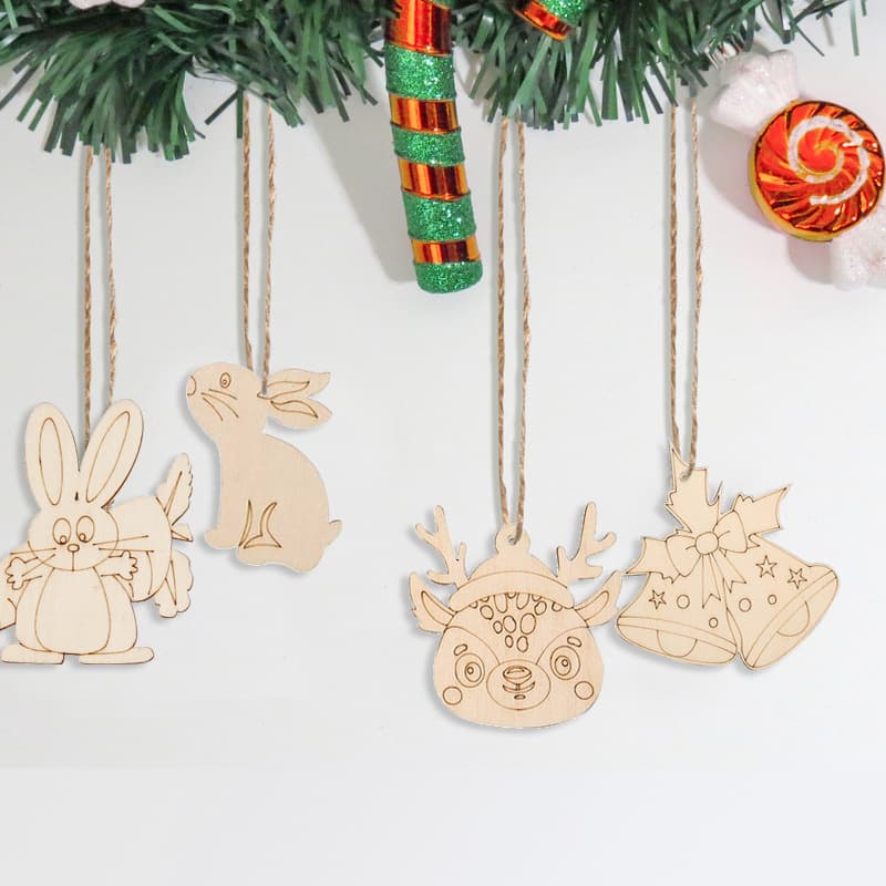 (Cross-border trading), wooden Christmas carved pendant, jewelry, Birthday gift 2