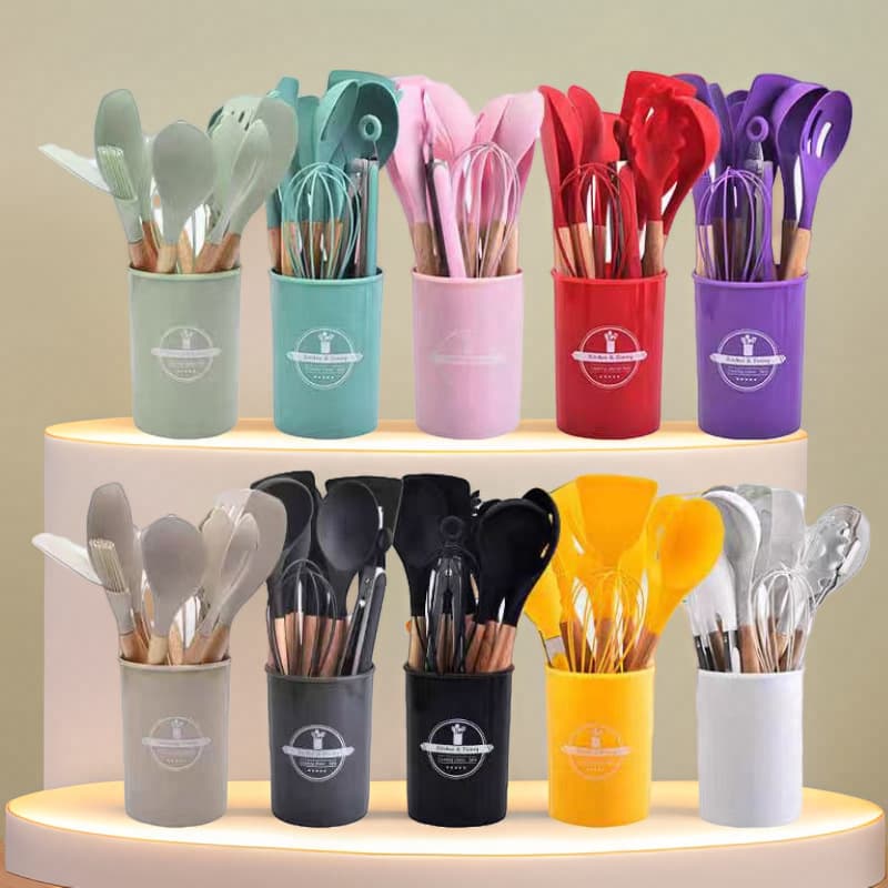 Silicone kitchenware, set, storage system, 2 piece set, 12 pieces 1