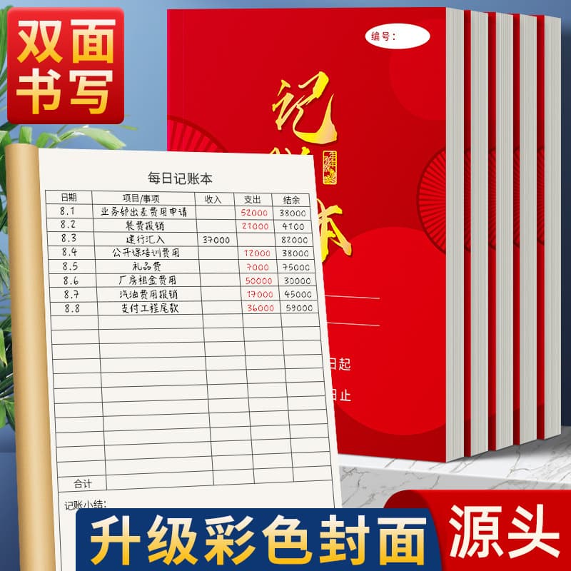 Accounting book, account book, family daily income and expenditure financial management life record book, cowhide notebook 1