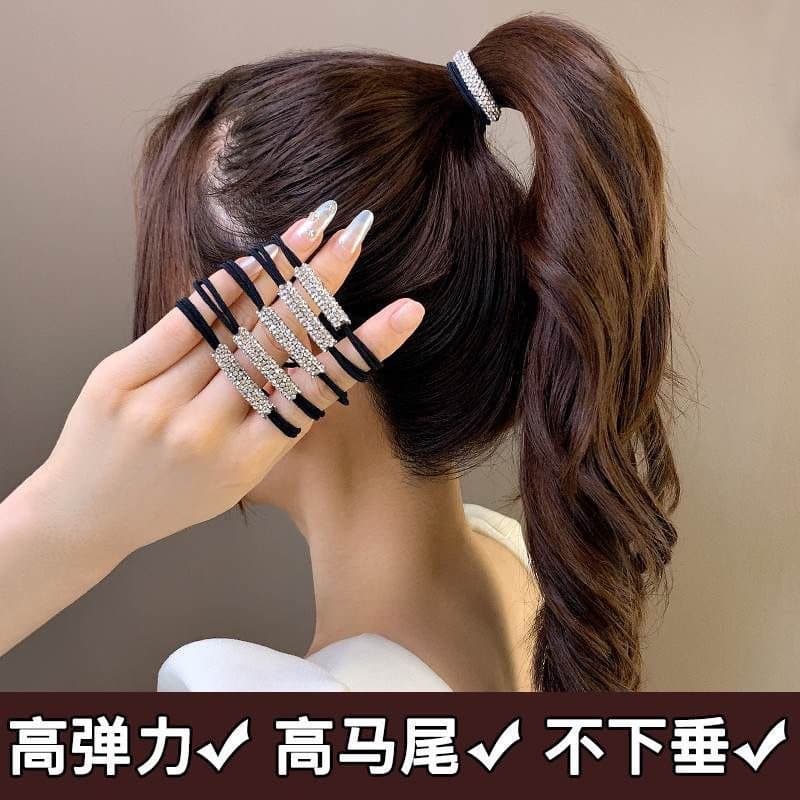 Hair rope, durable elastic case, black rubber rings 2