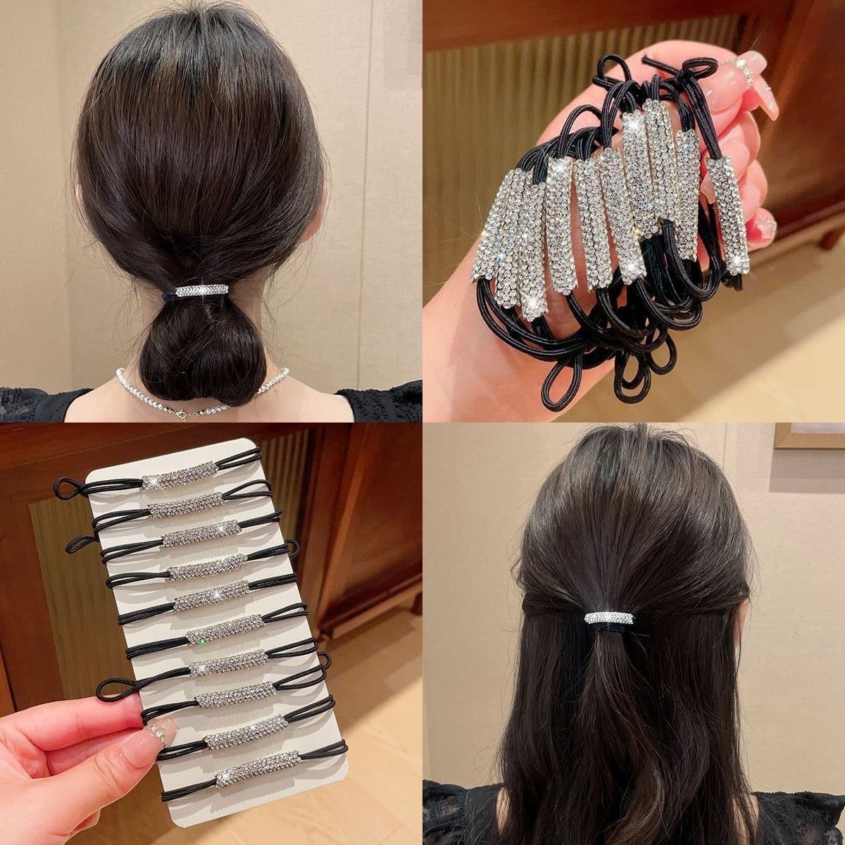 Hair rope, durable elastic case, black rubber rings 4