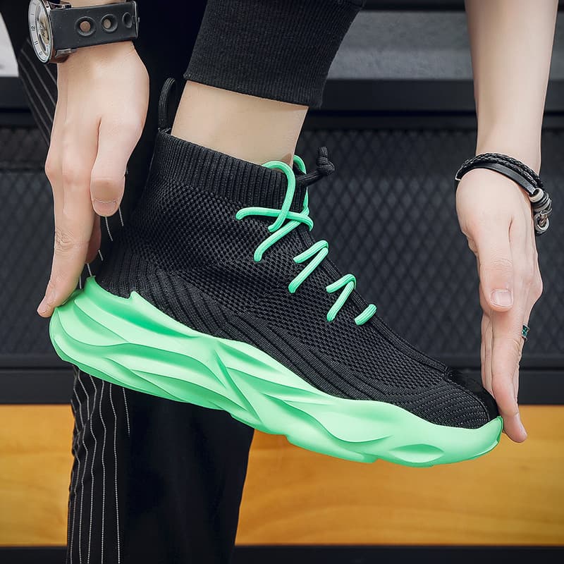 Summer breathable knitted socks, sports comfortable footwear, soft sole 4