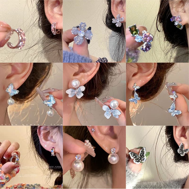 Small earrings pearl, 2026 years, light luxury style, silver 925 sample 1