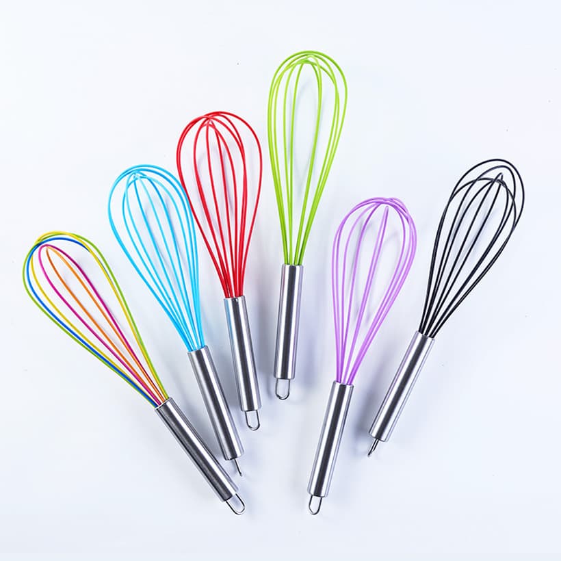 8 -inch 10 -inch 12 -inch silicone manual eggbeater stainless steel handle eggs stirrer manual home egg beat 3
