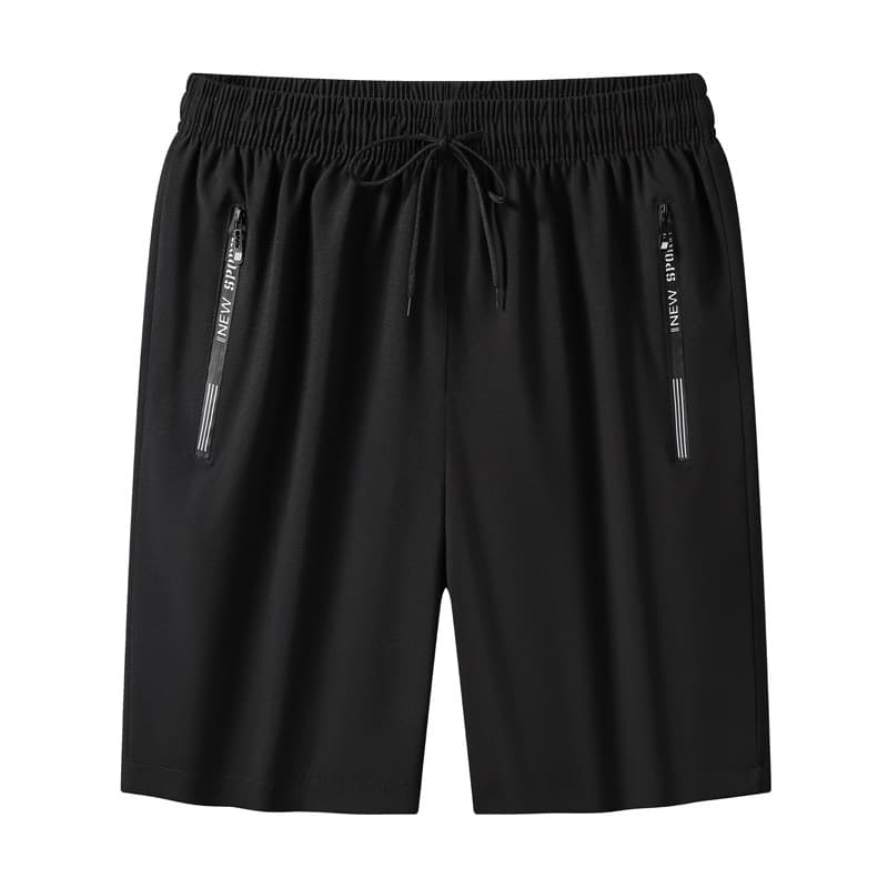 Shorts with Zipper Elastic Band Running Pants 5