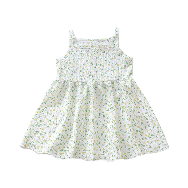 Summer clothing, girl's skirt sleevless, thin sleevless dress, western style, flowered 5