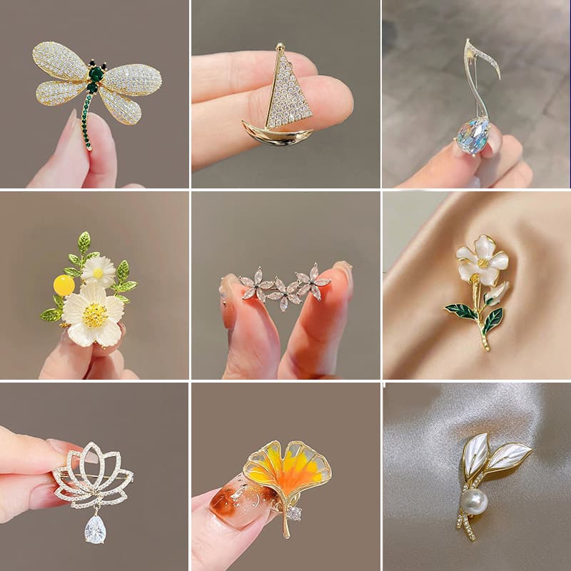 Fashionable protective underware, high-end brooch, pin from pearl lapel pin, universal accessory, city style, simple and elegant design, clips included 2