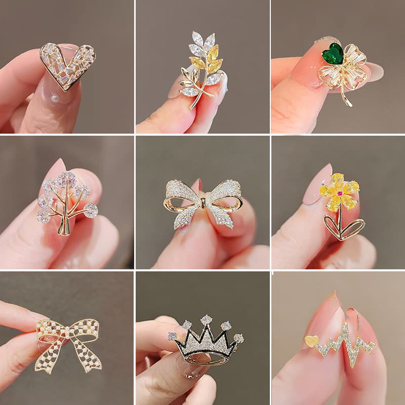 Fashionable protective underware, high-end brooch, pin from pearl lapel pin, universal accessory, city style, simple and elegant design, clips included 4