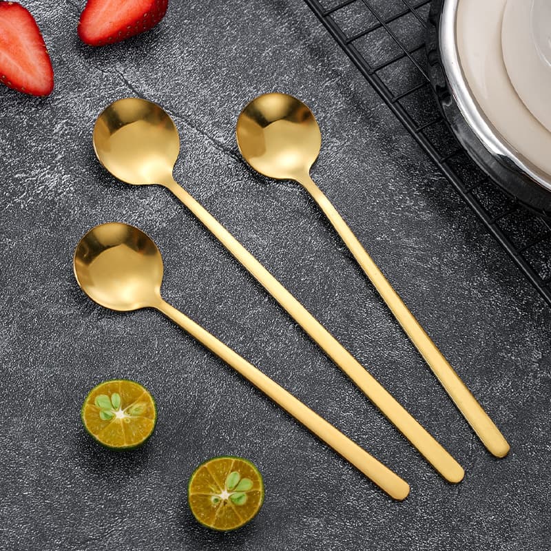 Stainless steel small round spoon bird's nest seasoning spoon honey dessert wedding souvenir mixing spoon gift spoon coffee spoon 2