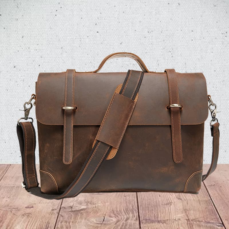 Retro one-shoulder bag, leather shoulder bag, cowhide, high-end 1