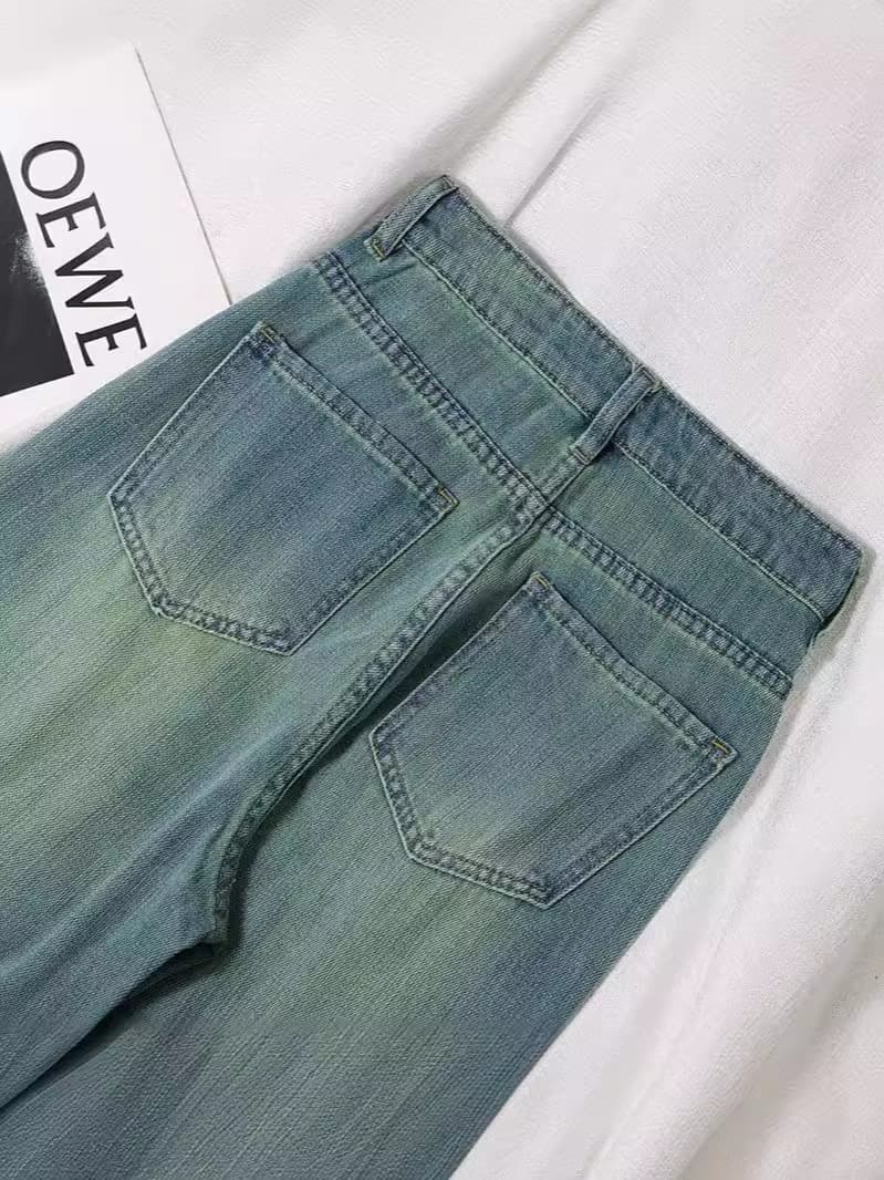 Soft summer loose straight jeans, trousers, high waist, loose fit 2