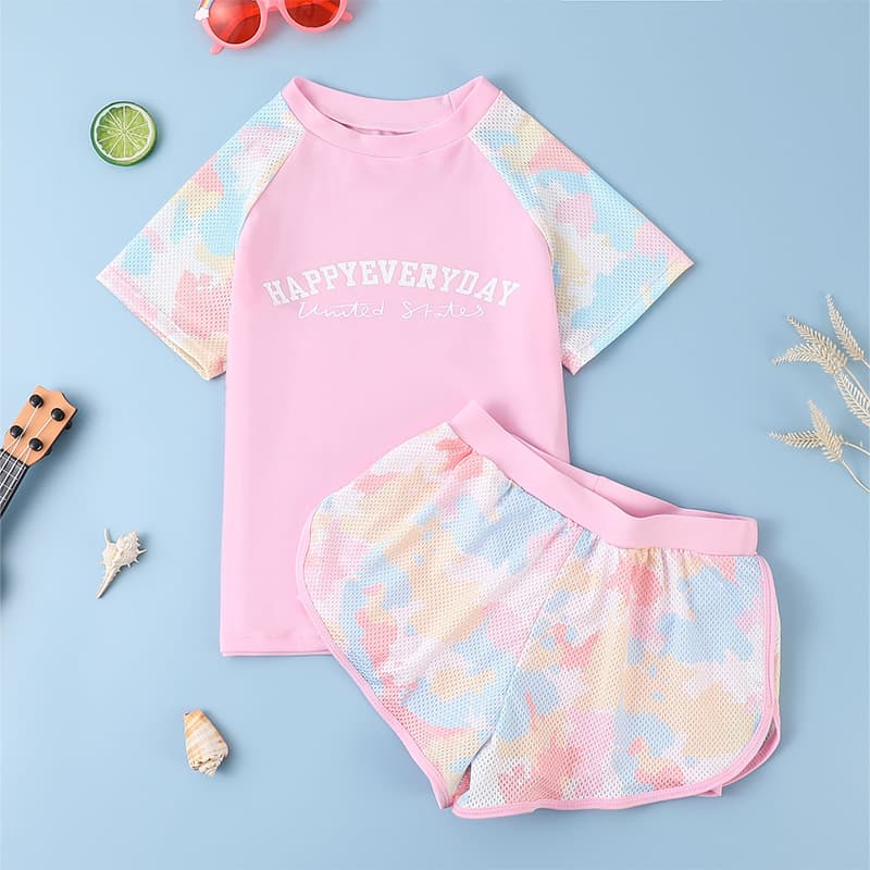 (Wholesale), children's swimwear girl's, split trousers for swimming, equipment, set, new collection 1