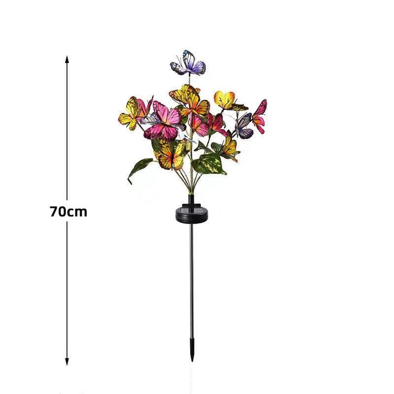 Solar butterfly flower tree ground lights, courtyard lawn festive atmosphere decorative lights, outdoor simulated flower branch lights 5