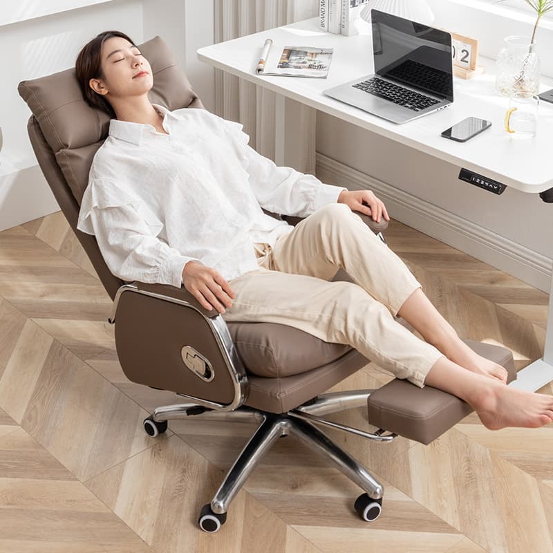 Computer chair Household comfortable sofa chair can lie down the Xiaoyao chair office leather boss chair comfortable for a long time sitting office chair 2