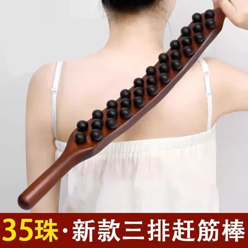 Tendon rolling stick 35 beads massage scraping stick rolling menstrual stick multi-functional massage stick for abdominal rubbing and tendon rolling stick pushing back wholesale