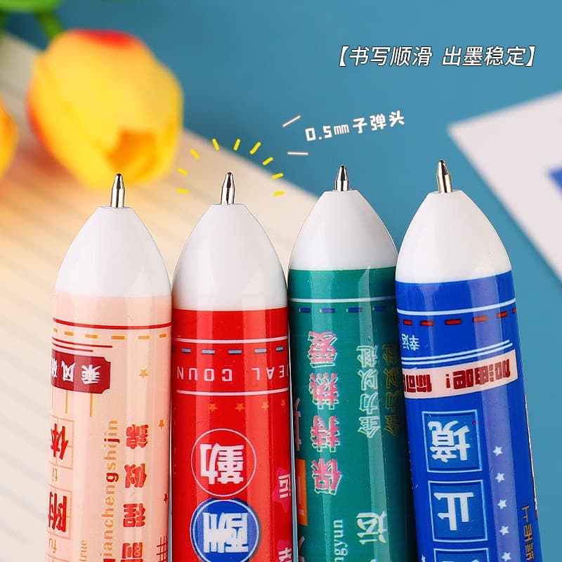 Ballpoint pen, cartoon hairpins, multicoloured coloured pencils for students, for secondary school, Birthday gift 4
