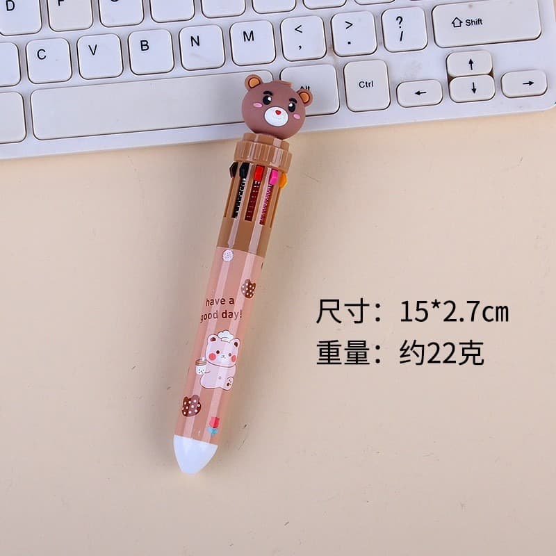Ballpoint pen, cartoon hairpins, multicoloured coloured pencils for students, for secondary school, Birthday gift 6