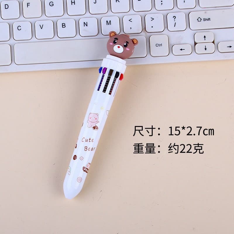 Ballpoint pen, cartoon hairpins, multicoloured coloured pencils for students, for secondary school, Birthday gift 7