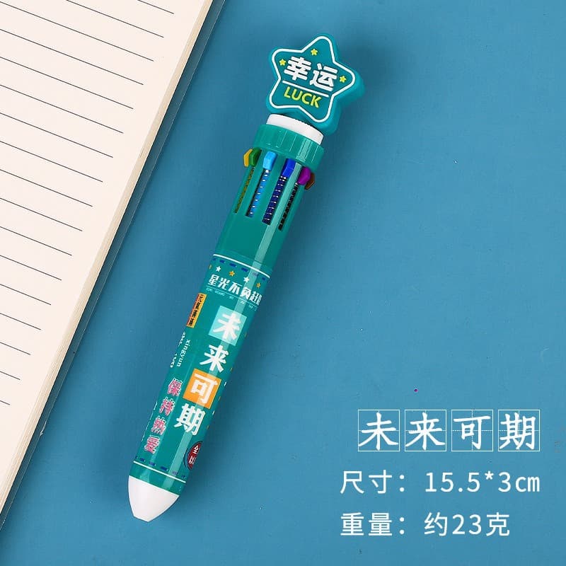 Ballpoint pen, cartoon hairpins, multicoloured coloured pencils for students, for secondary school, Birthday gift 9