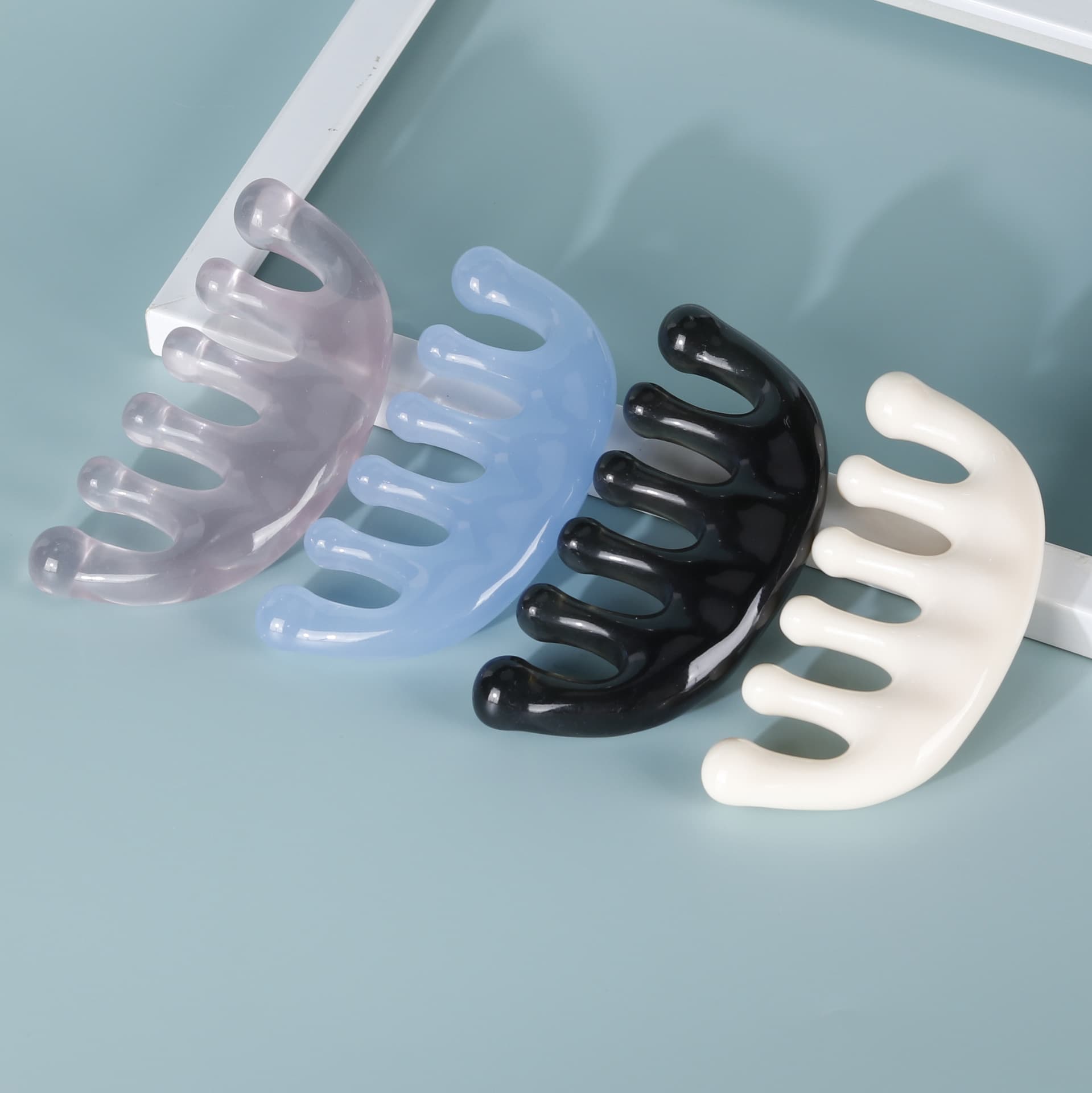 Resin massage comb meridian comb prevents hair loss scalp scraping head massage large teeth wide teeth meridian massage comb 2