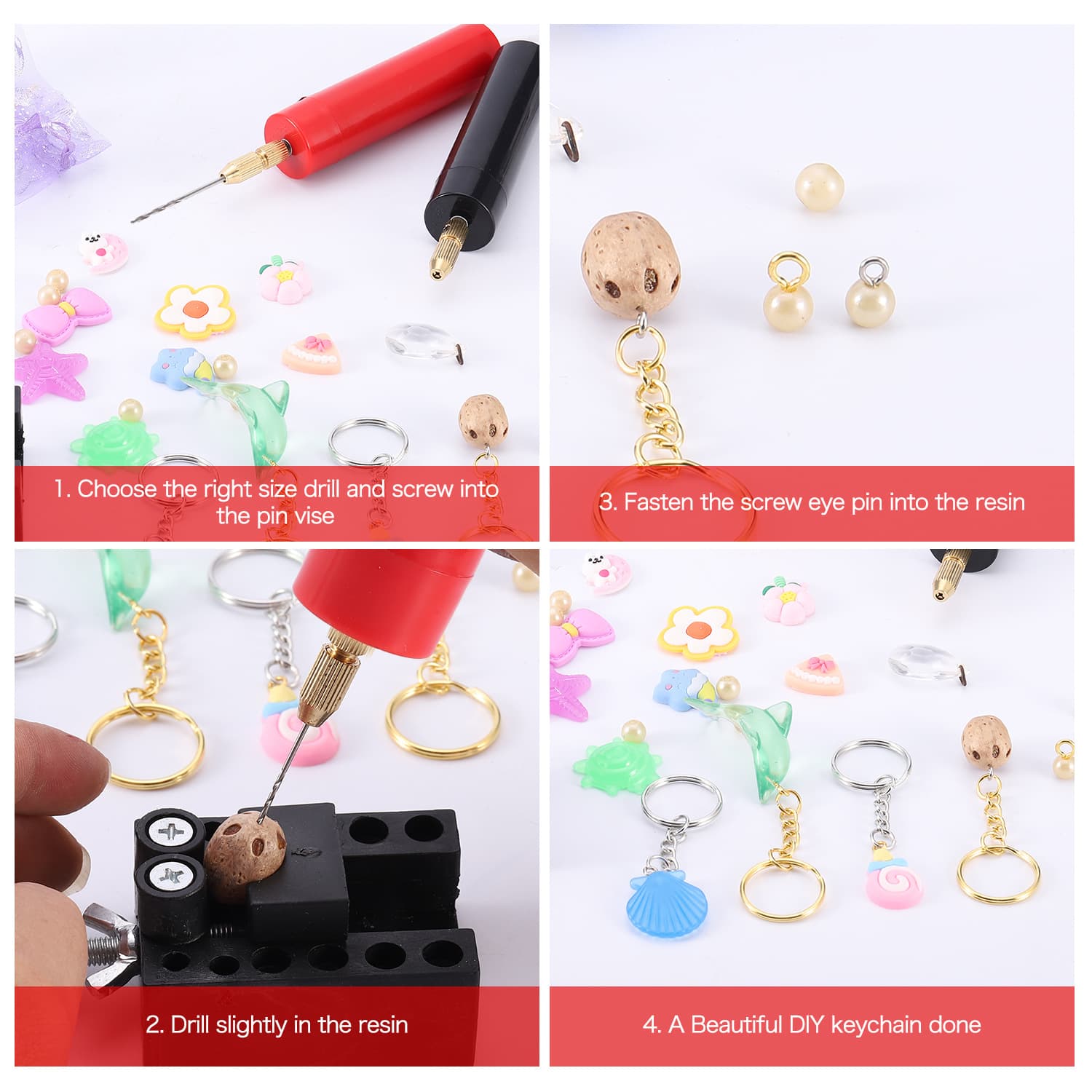 Cross -border neutral packaging DIY small electric drill USB electric drilling machine acrylic wood punching diamond with sheep horn 3