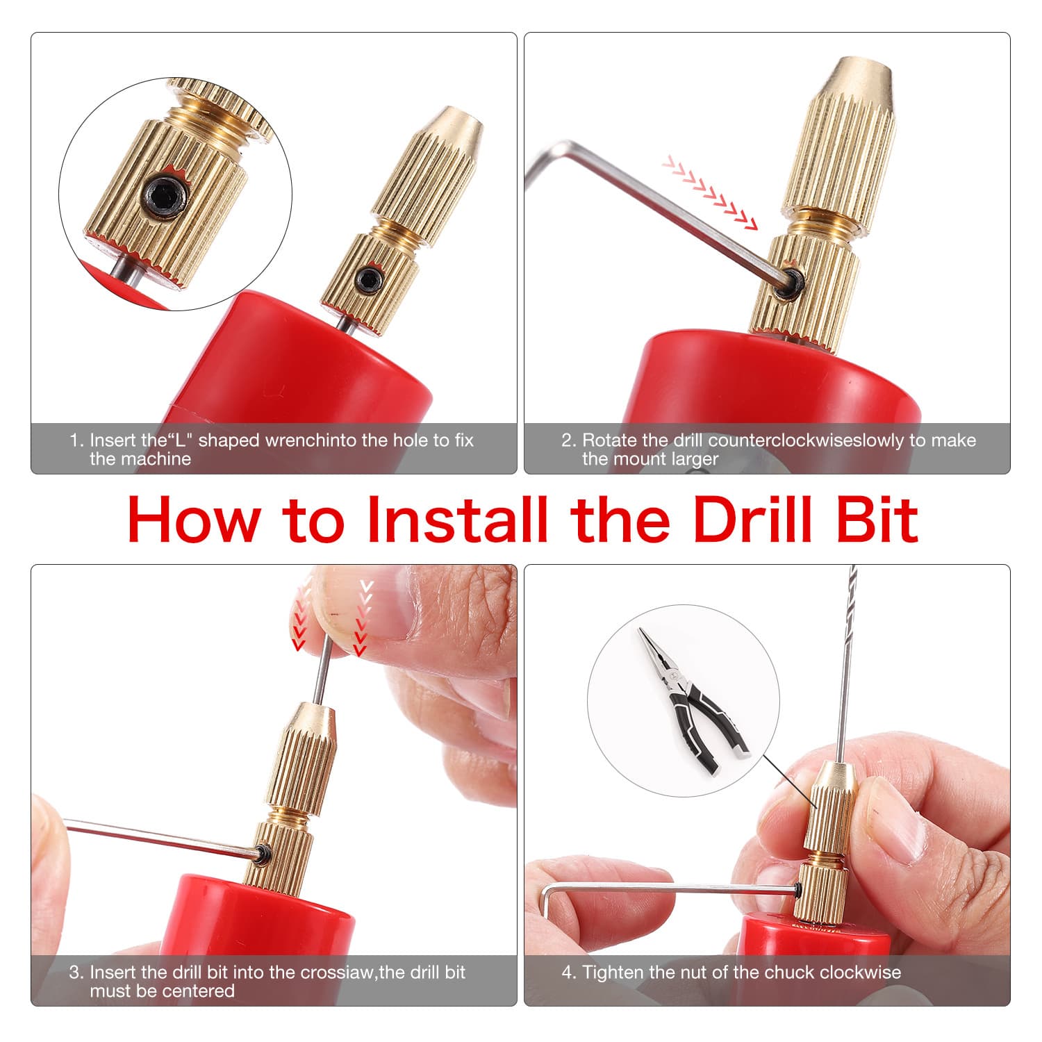 Cross -border neutral packaging DIY small electric drill USB electric drilling machine acrylic wood punching diamond with sheep horn 4