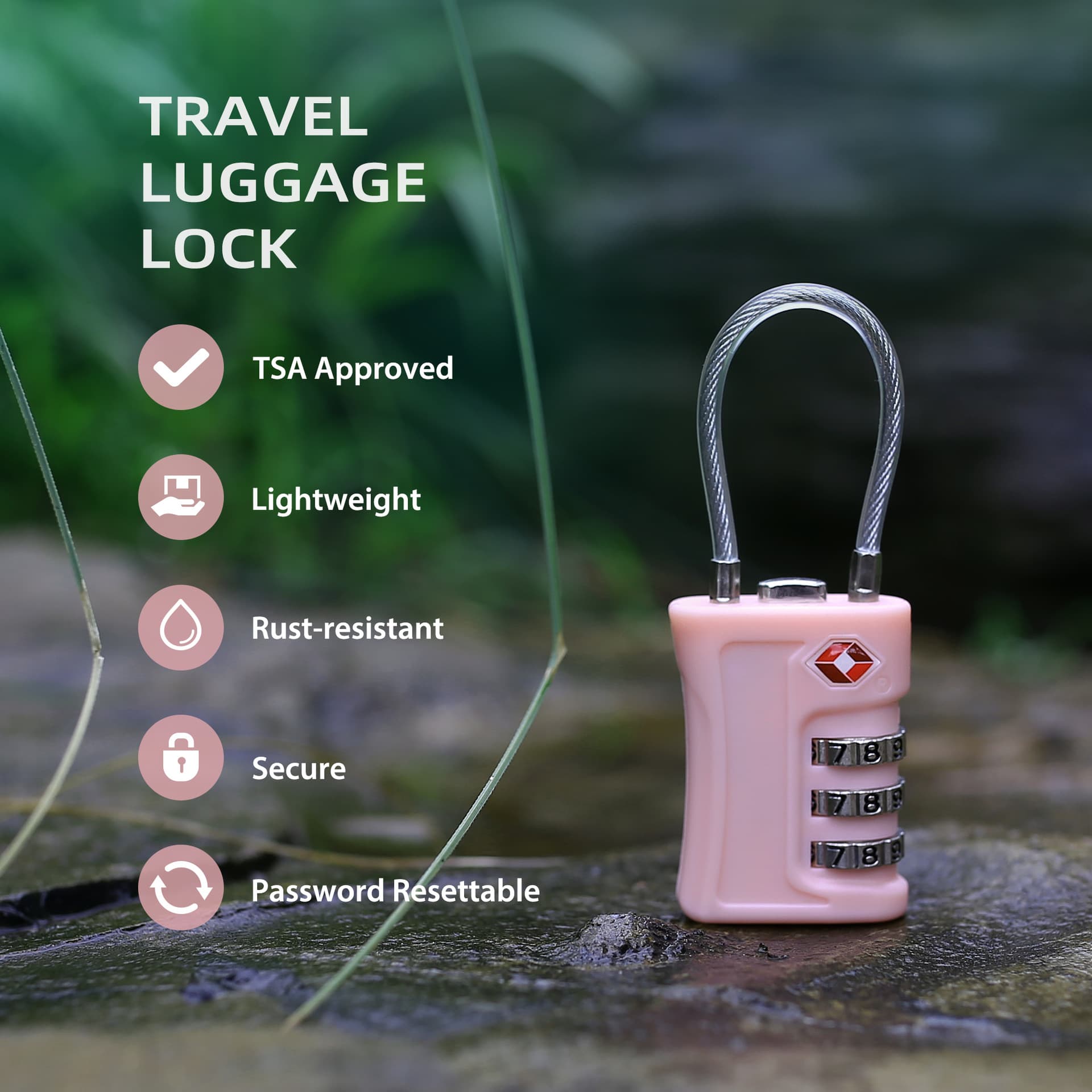 Travel abroad TSA Customs Lock Gym Suitcase Customs Lock Password Lock Padlock Password Lock 3